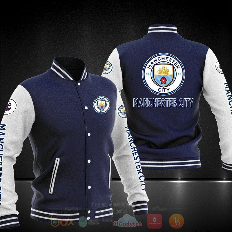 Manchester City Varsity Baseball Jacket for Men & Women | Soccer Team Fan Gift