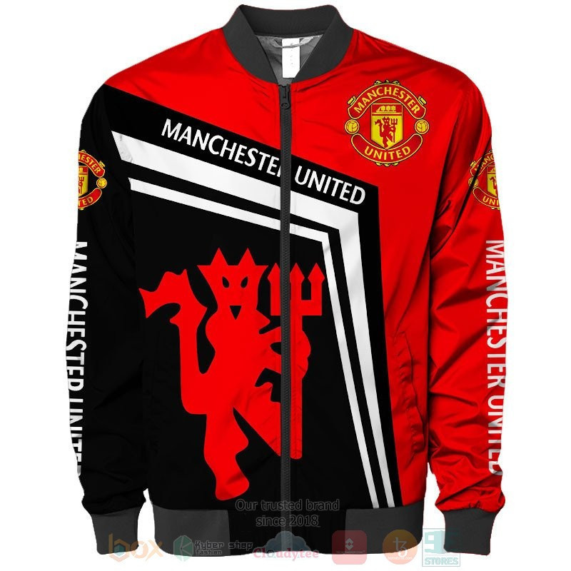 Manchester United Red Black Bomber Jacket | Streetwear Jacket for Men & Women | Fan Gift