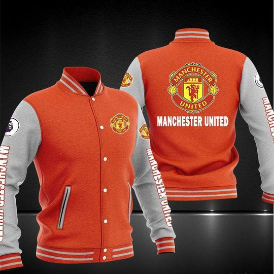 Manchester United Varsity Baseball Jacket for Men & Women | Soccer Team Fan Gift
