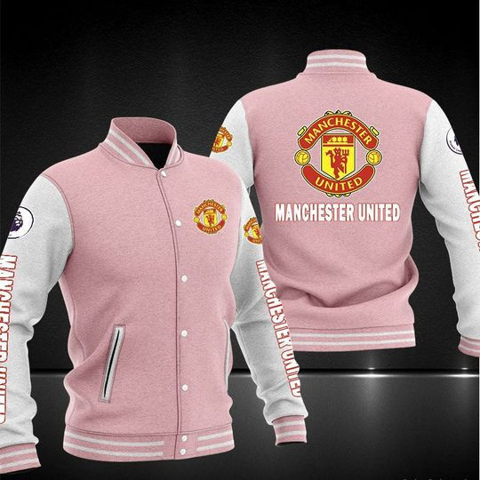 Manchester United Varsity Baseball Jacket for Men & Women | Soccer Team Fan Gift