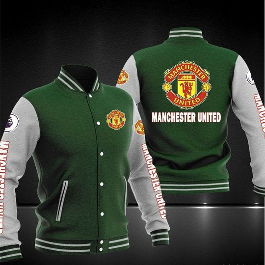 Manchester United Varsity Baseball Jacket for Men & Women | Soccer Team Fan Gift