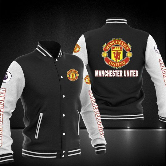 Manchester United Varsity Baseball Jacket for Men & Women | Soccer Team Fan Gift