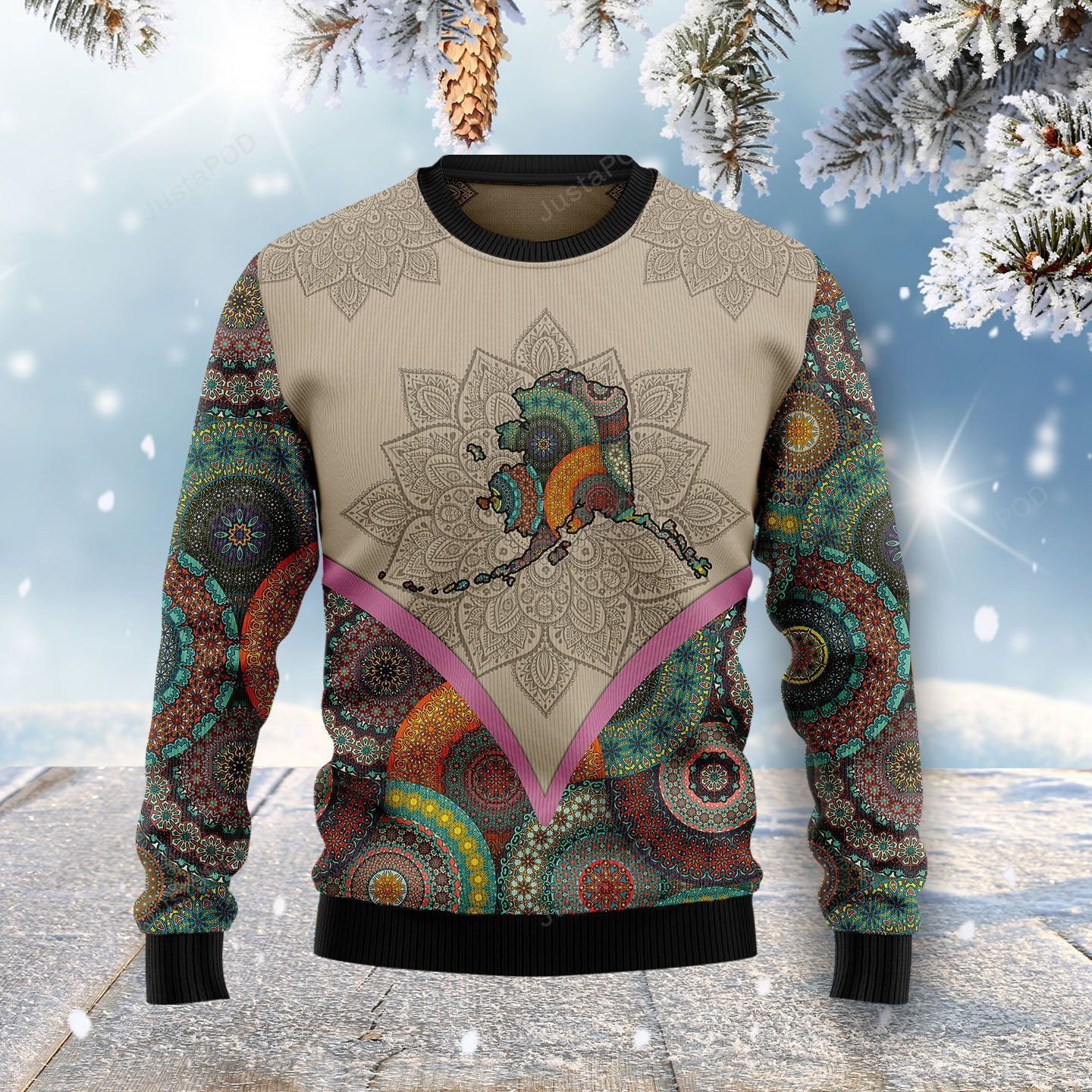 Mandala Alaska Home Christmas Ugly Christmas Sweater,