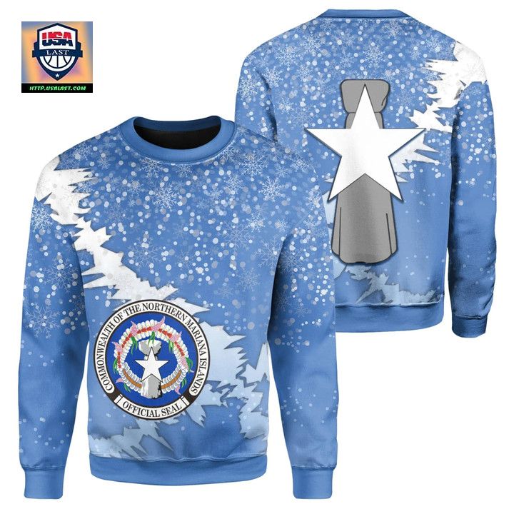 Mariana Islands Coat Of Arms Christmas Sweater Blue X Style