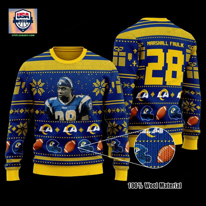 Marshall Faulk 28 Los Angeles Chargers Nfl Christmas Sweater