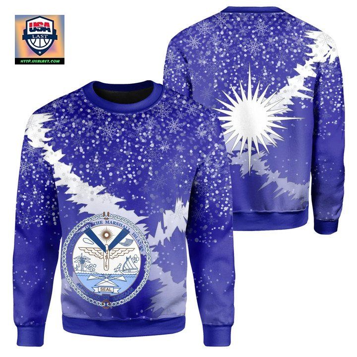 Marshall Islands Coat Of Arms Sweater Blue X Style
