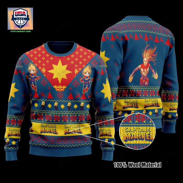 Marvel Comics Captain Marvel Christmas Sweater