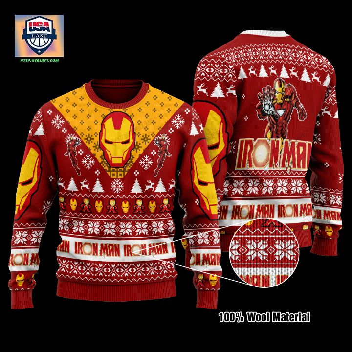 Marvel Comics Iron Man Red Christmas Sweater