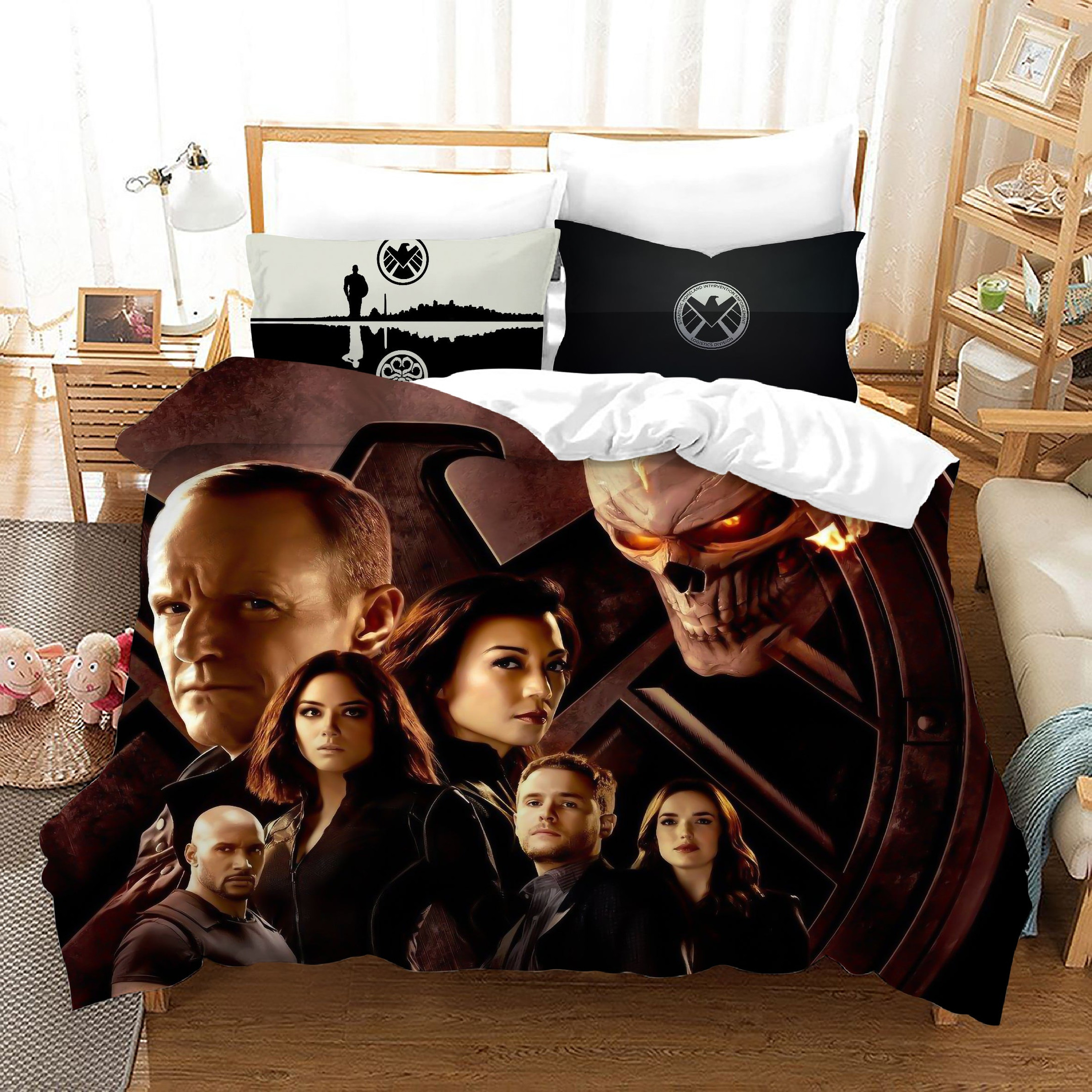 Marvel'S Agents Of Shield Duvet Cover Quilt Cover Pillowcase Bedding Set Bed Linen Home Bedroom Decor