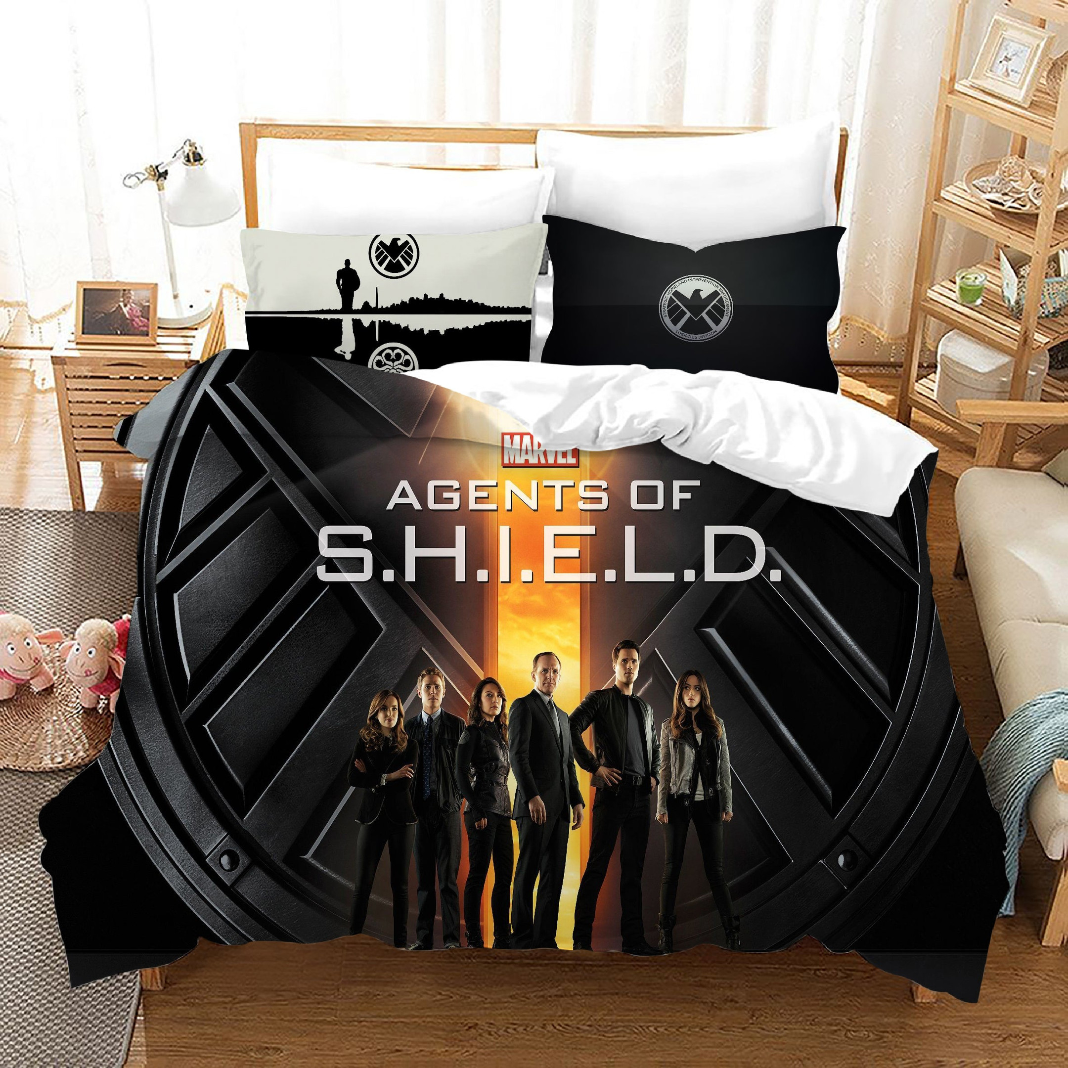Marvel'S Agents Of Shield Duvet Cover Quilt Cover Pillowcase Bedding Set Bed Linen Home Bedroom Decor