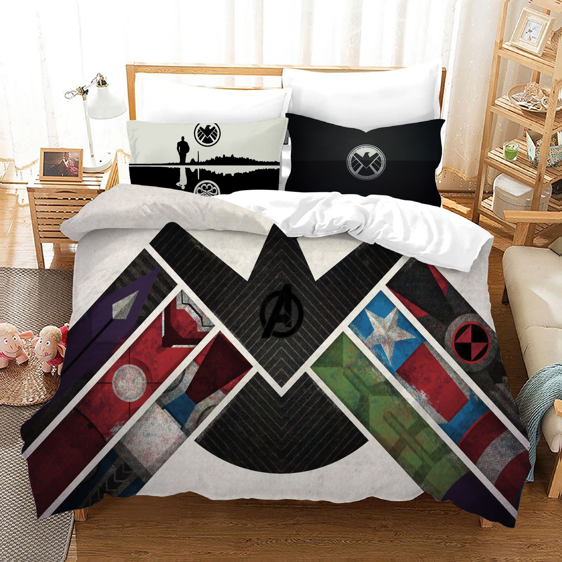 Marvel'S Agents Of Shield Duvet Cover Quilt Cover Pillowcase Bedding Set Bed Linen Home Bedroom Decor