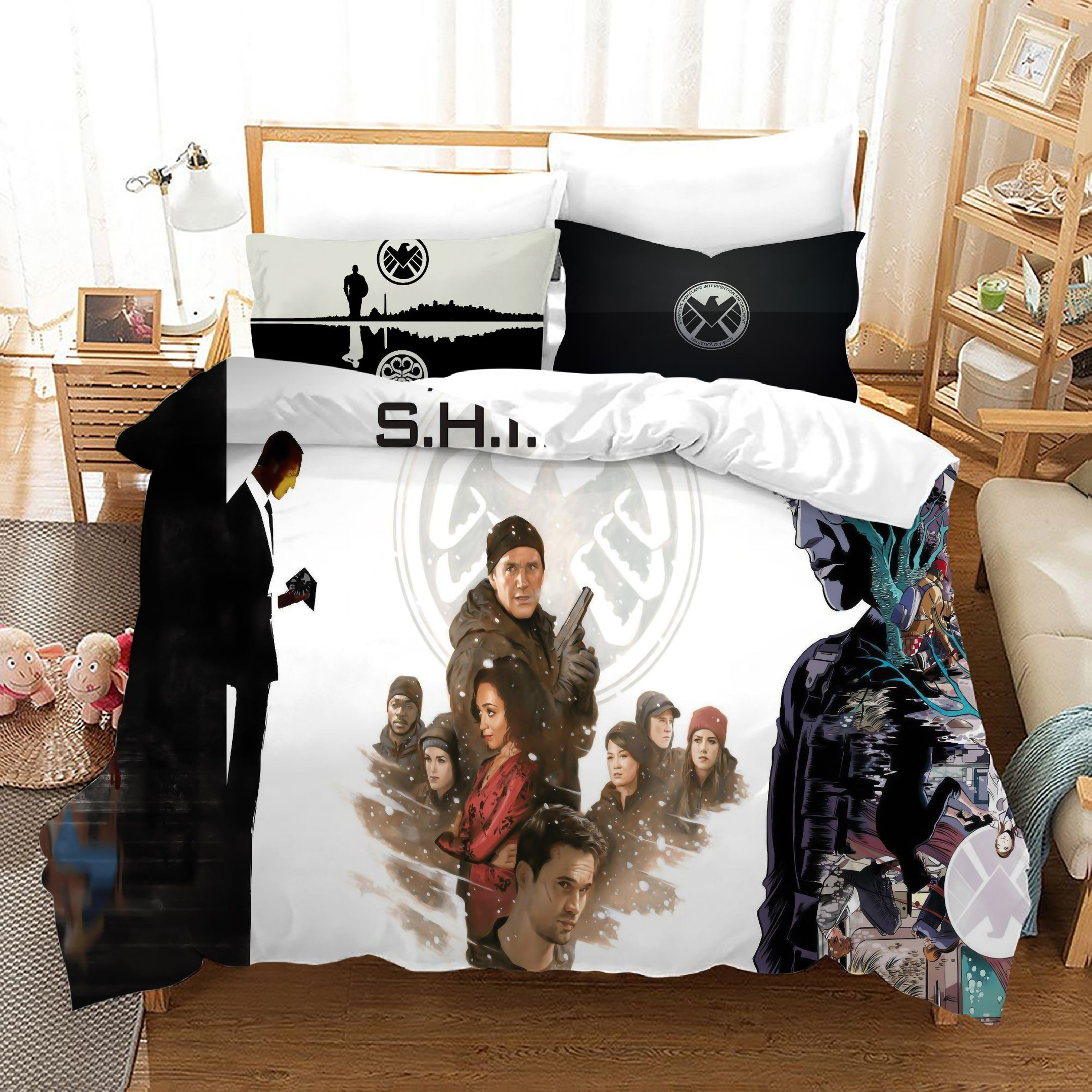 Marvel'S Agents Of Shield Duvet Cover Quilt Cover Pillowcase Bedding Set Bed Linen Home Bedroom Decor