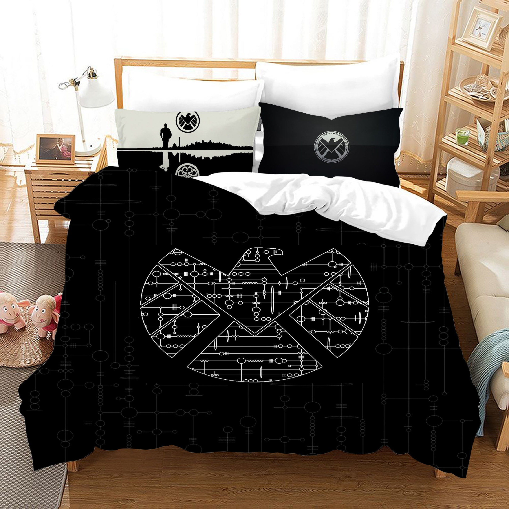 Marvel'S Agents Of Shield Duvet Cover Quilt Cover Pillowcase Bedding Set Bed Linen Home Bedroom Decor