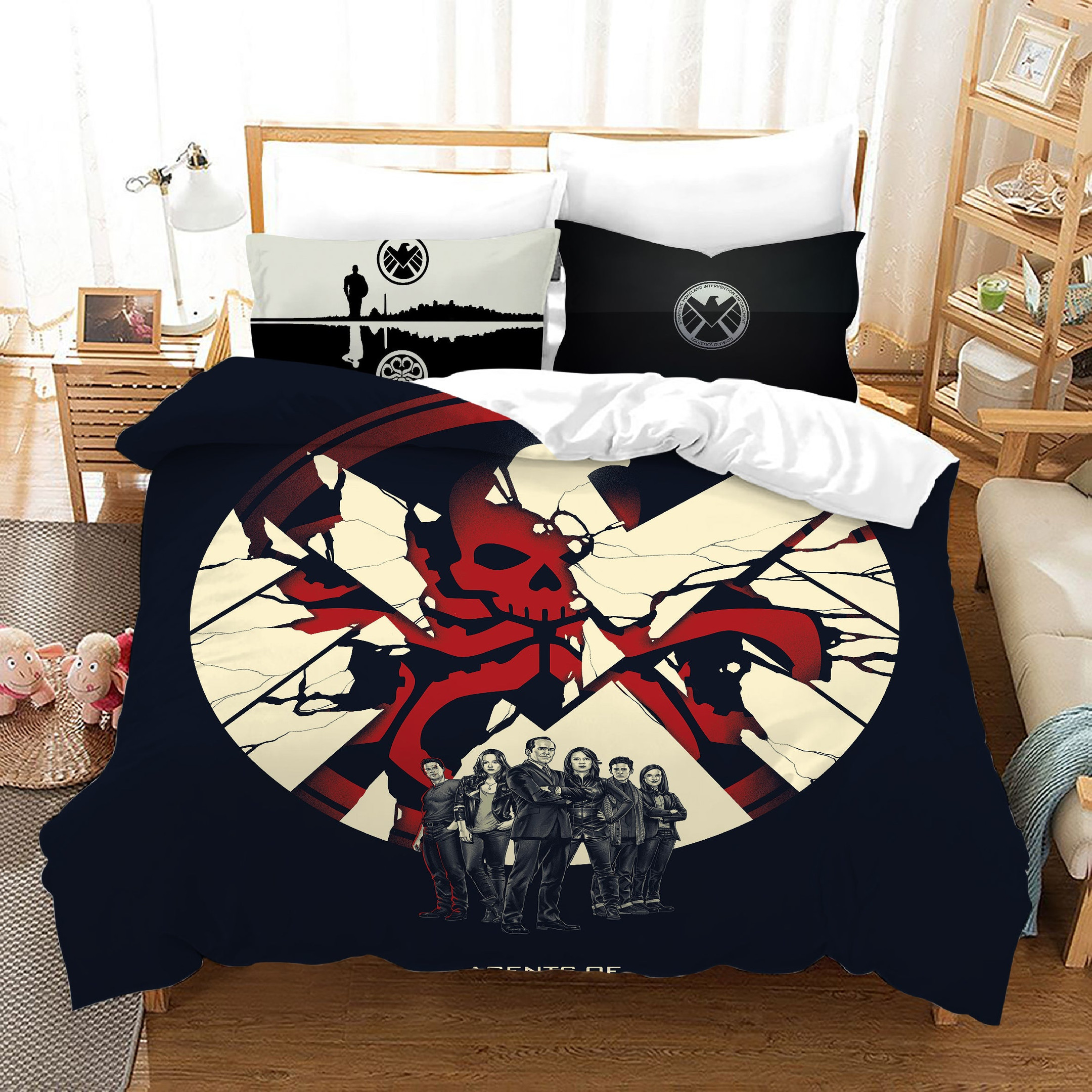 Marvel'S Agents Of Shield Duvet Cover Quilt Cover Pillowcase Bedding Set Bed Linen Home Bedroom Decor