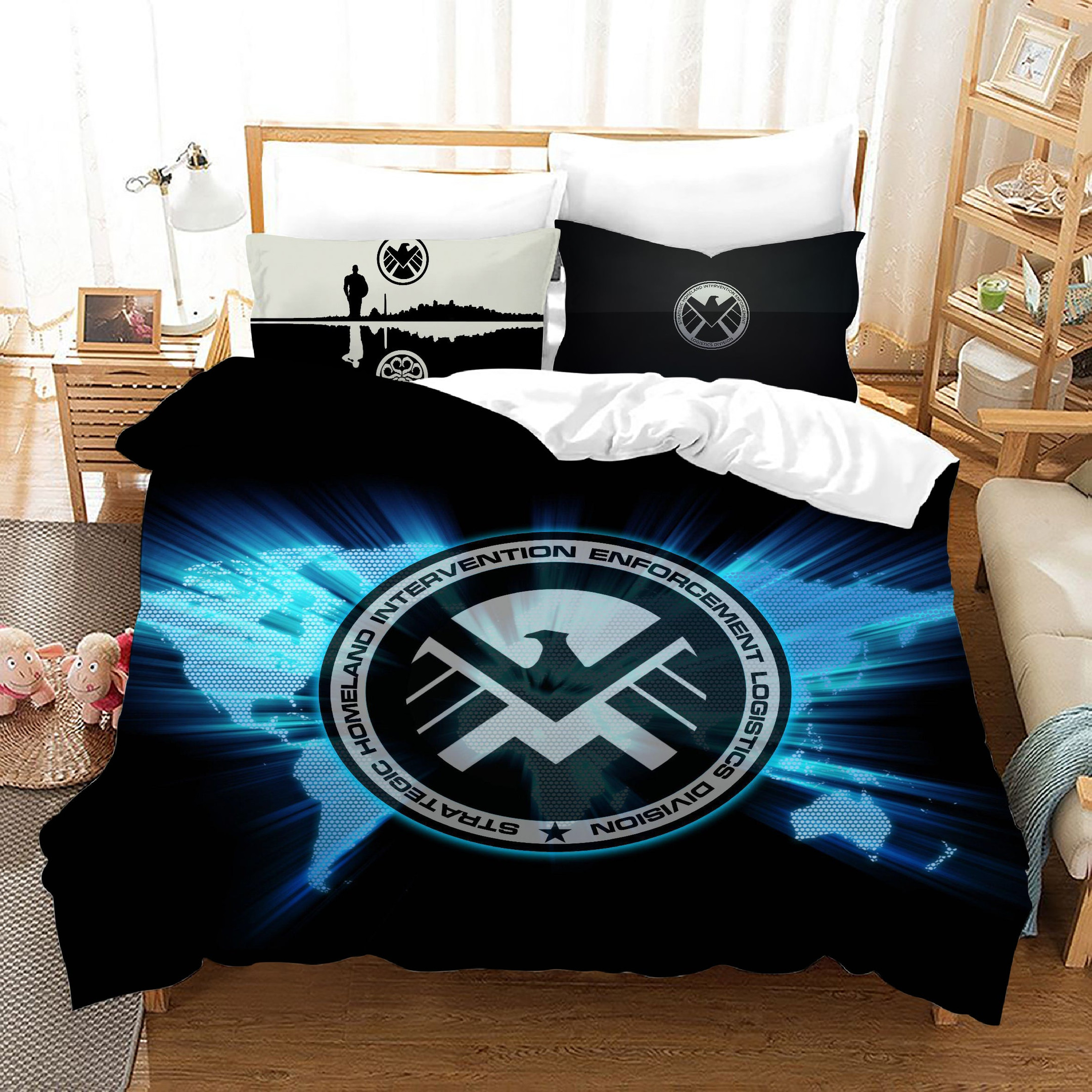 Marvel'S Agents Of Shield Duvet Cover Quilt Cover Pillowcase Bedding Set Bed Linen Home Bedroom Decor
