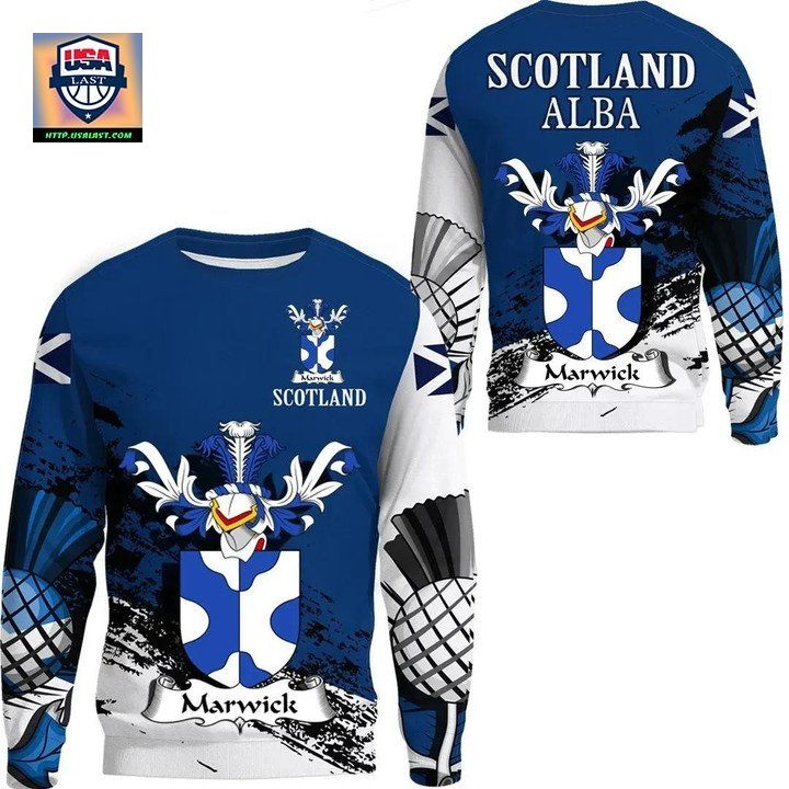 Marwick Scottish Family Crest Scotland Special Sweater 
