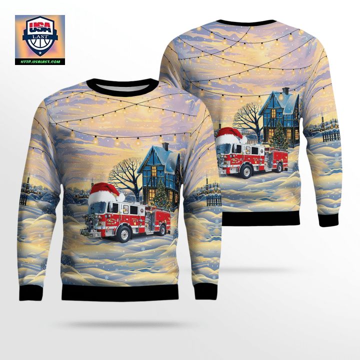 Maryland Hollywood Volunteer Fire Department Christmas Sweater 3D
