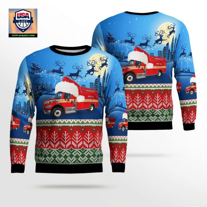 Maryland Montgomery County Fire and Rescue Service EMS Christmas Sweater 3D