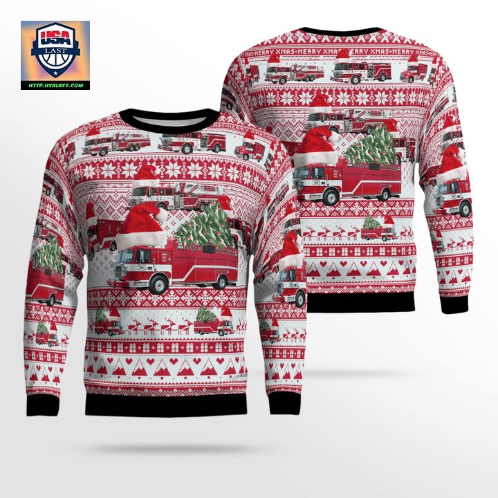 Maryland North Beach Volunteer Fire Department Christmas Sweater 3D