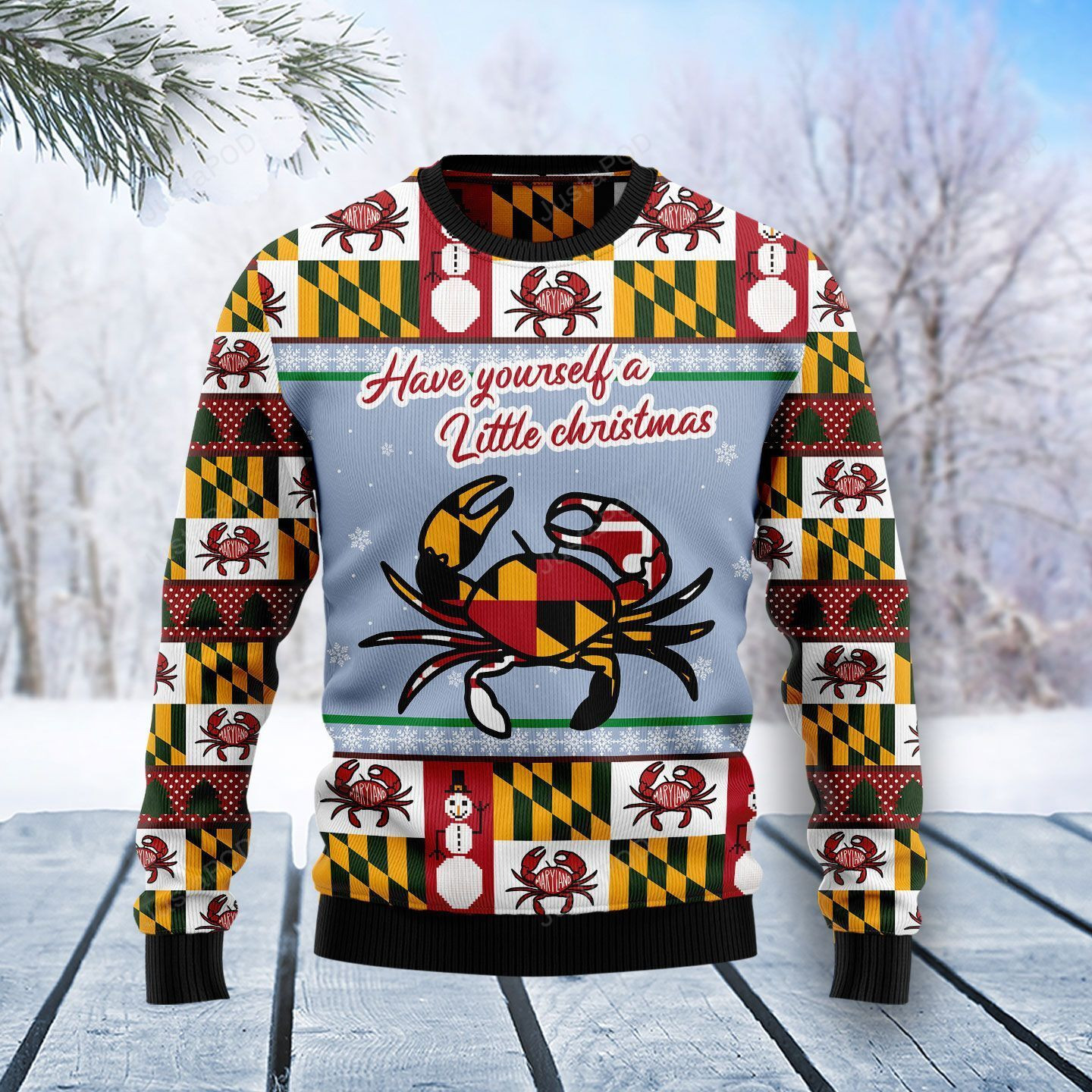 Maryland Symbols Christmas Christmas Ugly Christmas Sweater, Perfect Holiday Gift