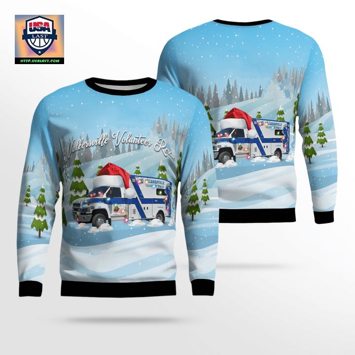 Maryland Walkersville Volunteer Rescue Christmas AOP Sweater
