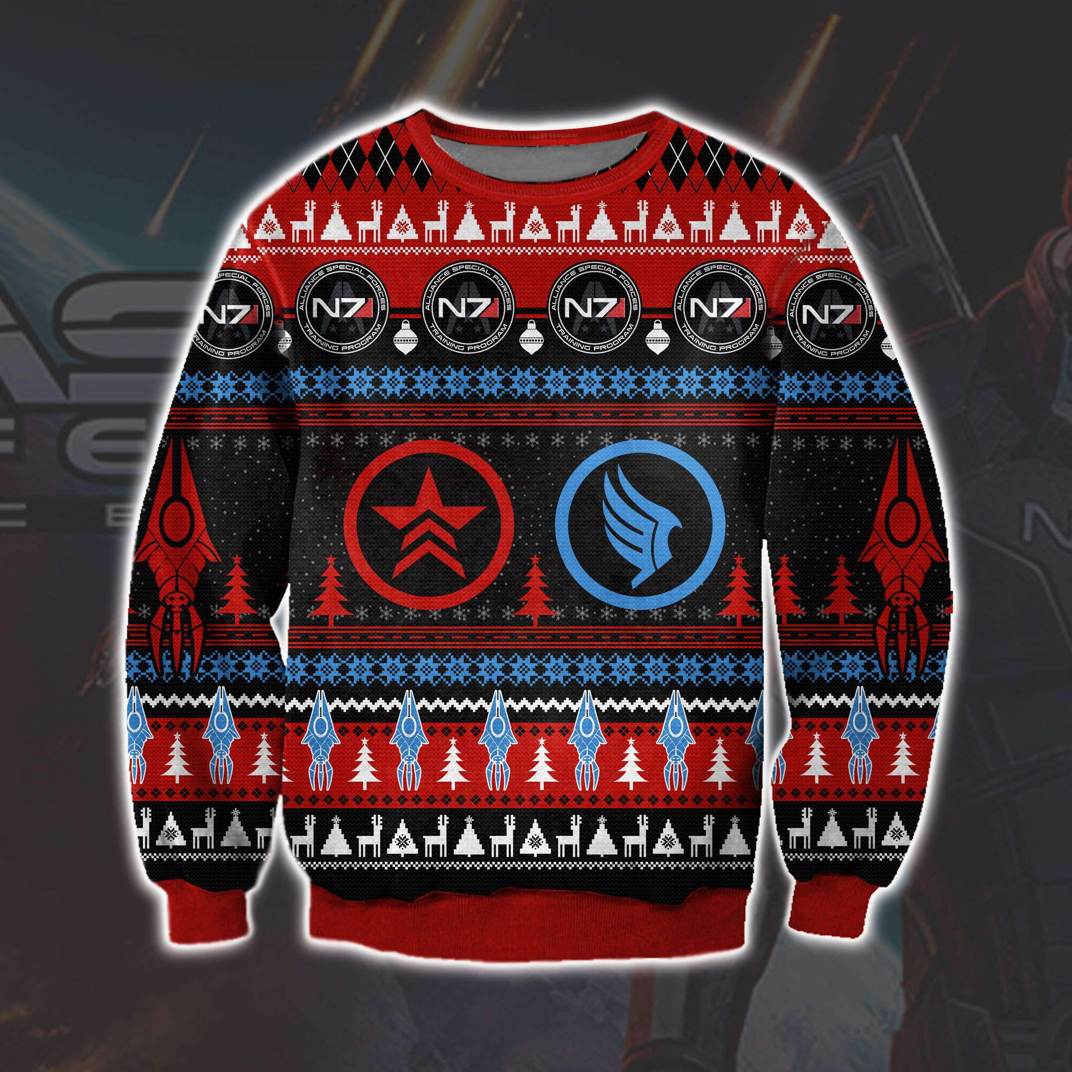 Mass Effect 3D Print Ugly Christmas Sweater