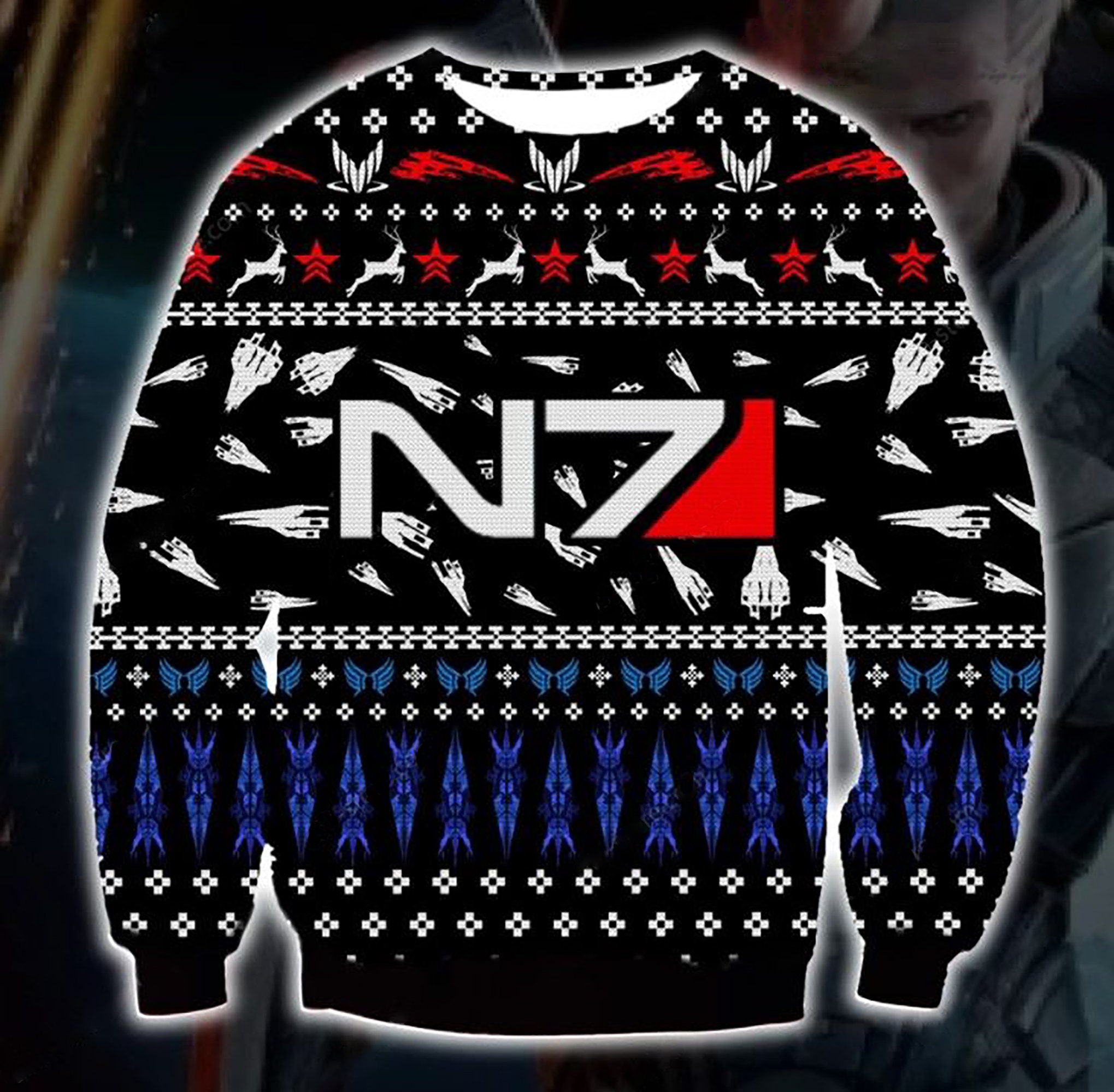 Mass Effect N7 Christmas Ugly Christmas Sweater