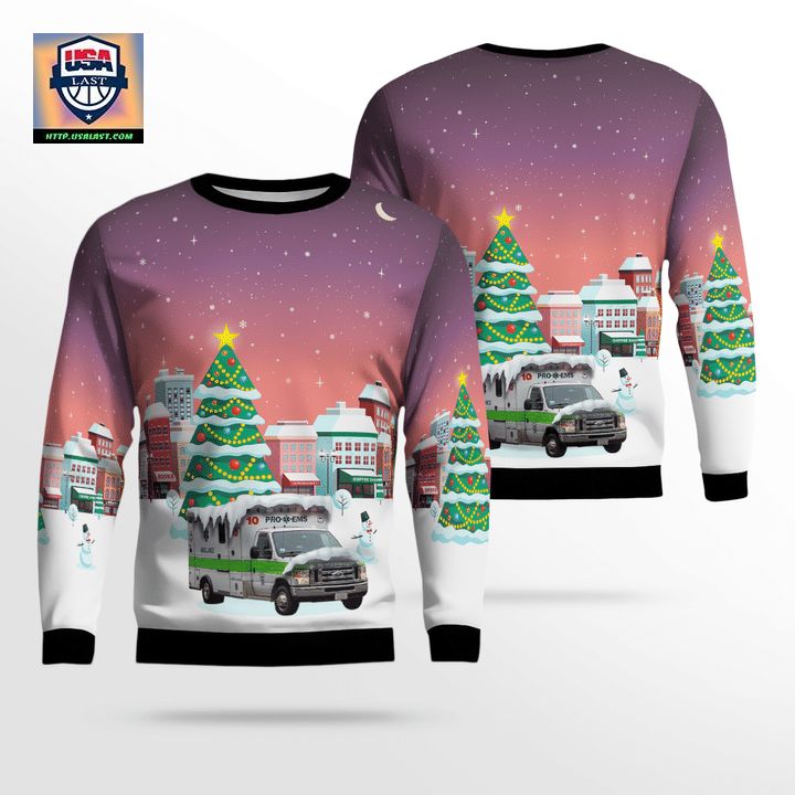 Massachusetts Pro EMS Christmas Sweater 3D