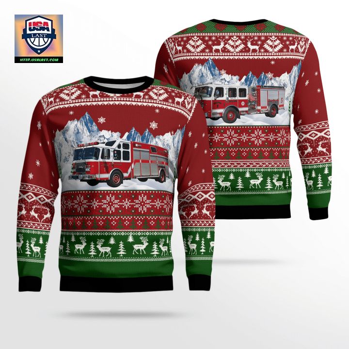 Massachusetts Worcester Fire Department Christmas Sweater 3D