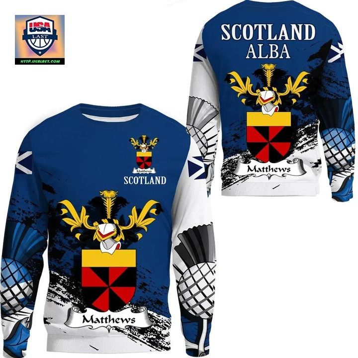 Matthews Scottish Family Crest Scotland Special Sweater 