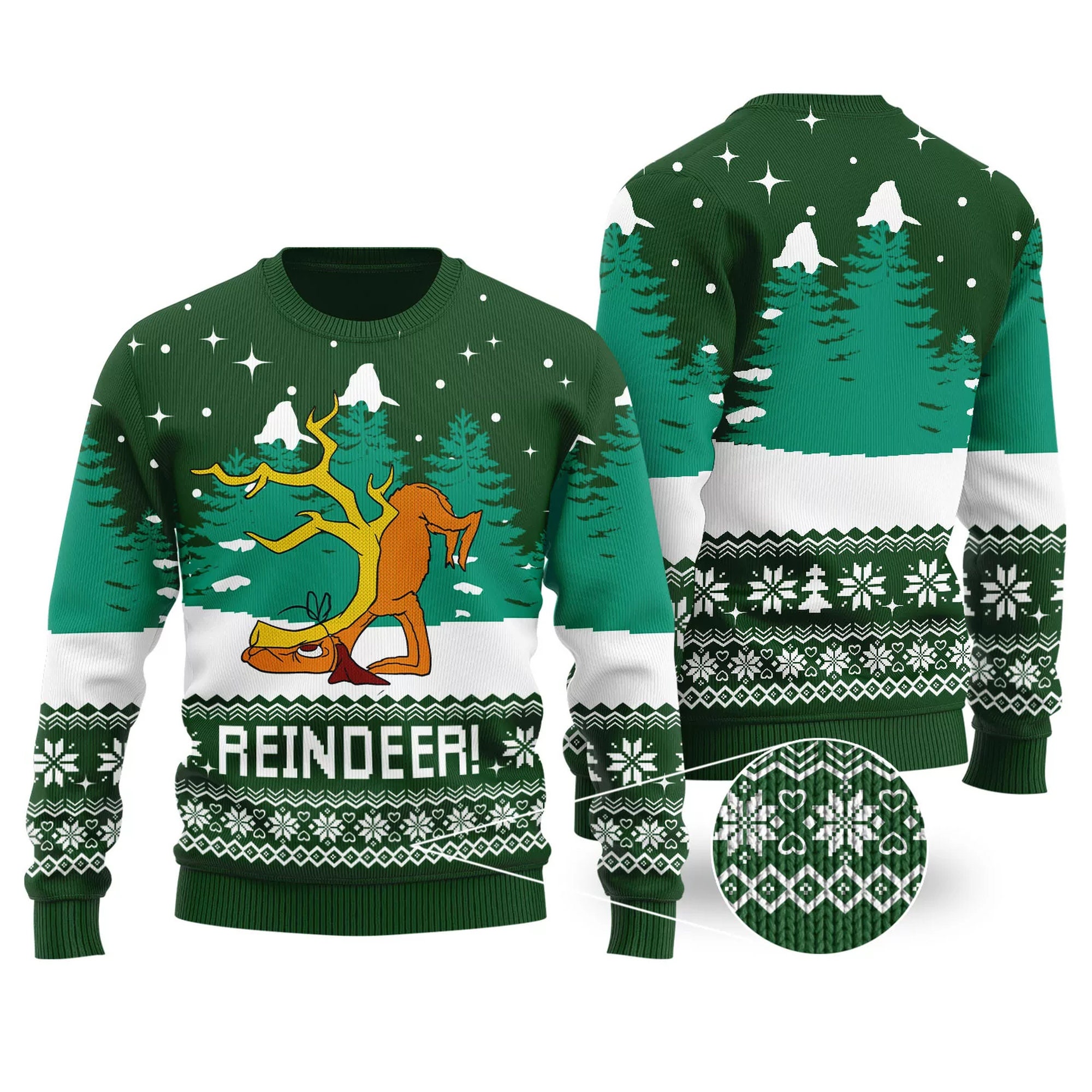 Max Reindeer Grinch Ugly Christmas Sweater