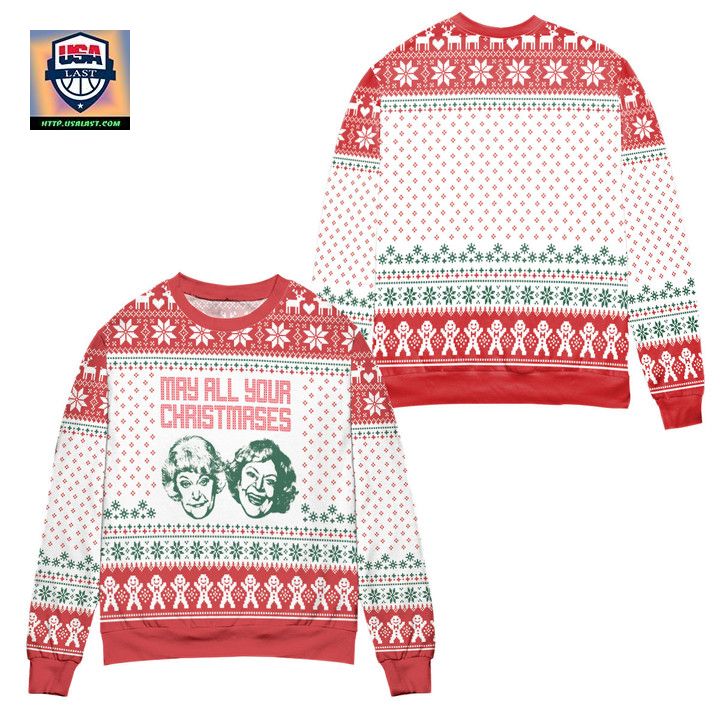 May All Your Christmases Bea White Ugly Christmas Sweater