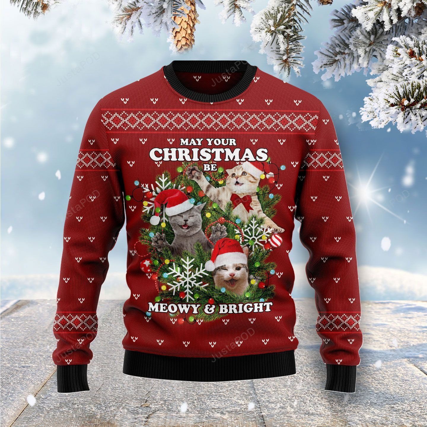 May Your Christmas Be Meowy Ugly Christmas Sweater, Perfect Holiday Gift