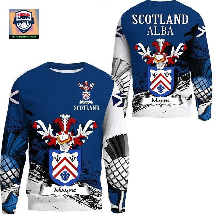 Mayne Scottish Family Crest Scotland Special Sweater 