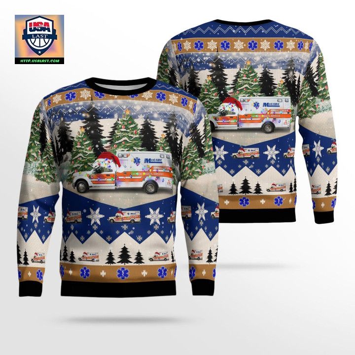 McCabe Ambulance Bayonne New Jersey Christmas AOP Sweater