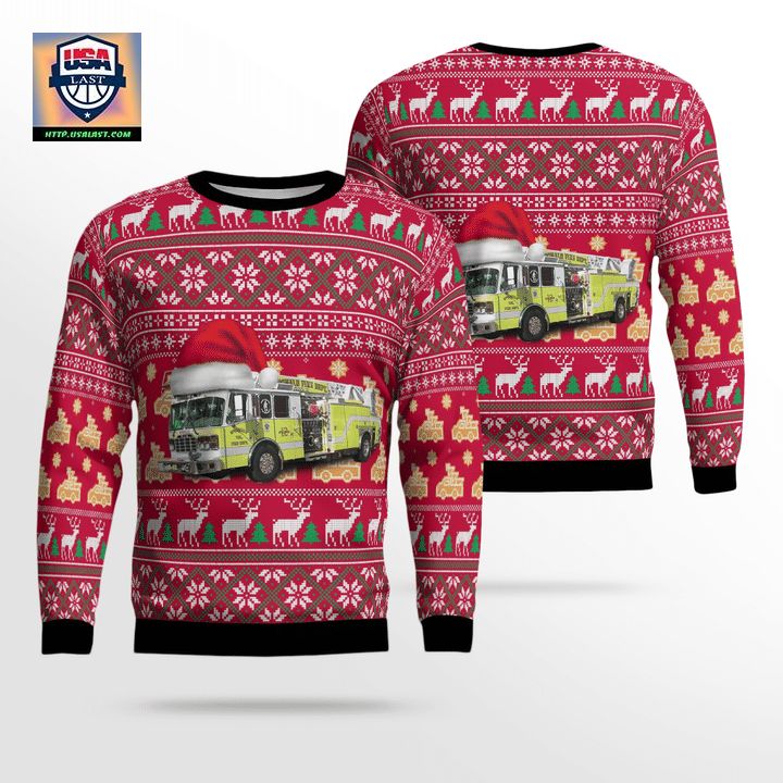 McDonald Pennsylvania McDonald Volunteer Fire Department Truck 12 Christmas Sweater 3D