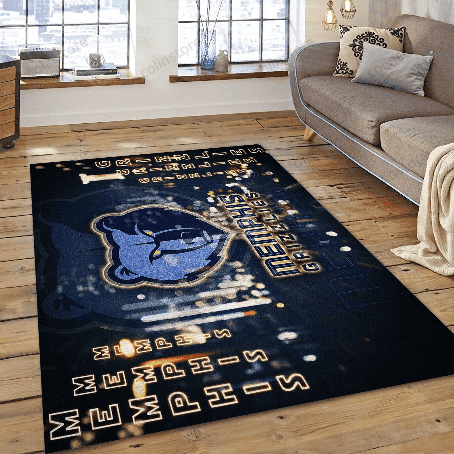 Memphis Grizzlies 3D Rectangle Area Rug – Full Print Carpet For Living Room & Bedroom Home Decor
