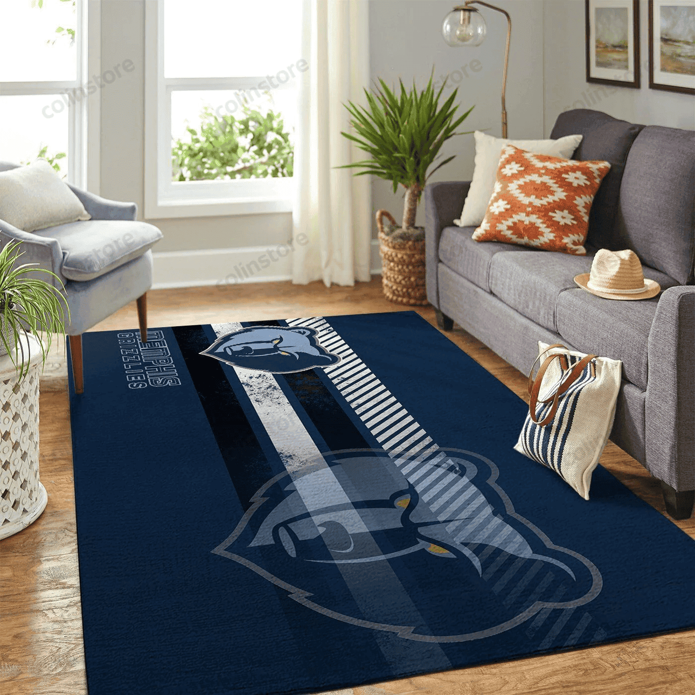 Memphis Grizzlies Basketball Team Logo Nice Gift 3D Rectangle Area Rug – Full Print Carpet For Living Room & Bedroom Home Decor