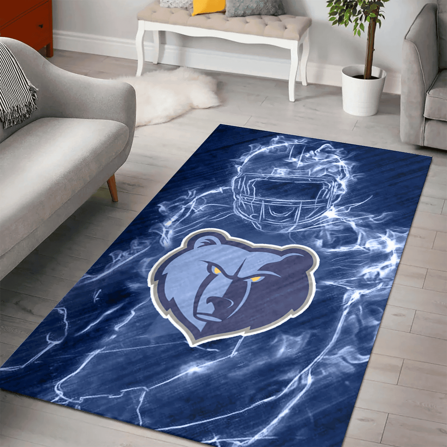 Memphis Grizzlies Legend 3D Full Print Rectangle Area Rug – Full Print Carpet For Living Room & Bedroom Home Decor