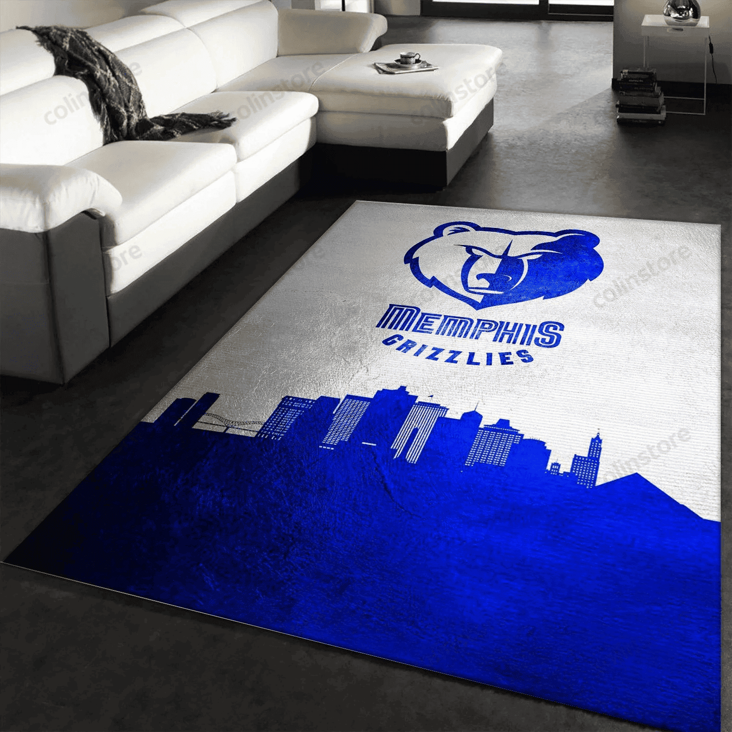 Memphis Grizzlies Skyline Rectangle Area Rug – Full Print Carpet For Living Room & Bedroom Home Decor