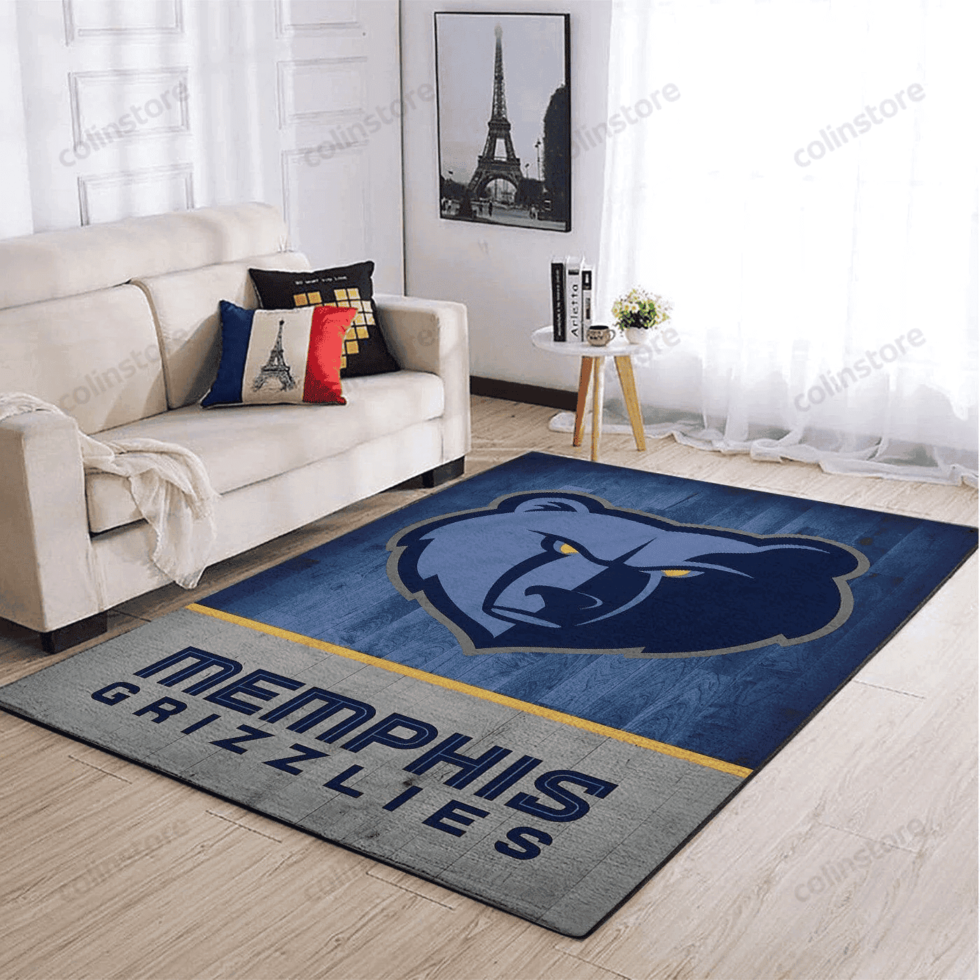 Memphis Grizzlies Team Logo 3D Rectangle Area Rug – Full Print Carpet For Living Room & Bedroom Home Decor