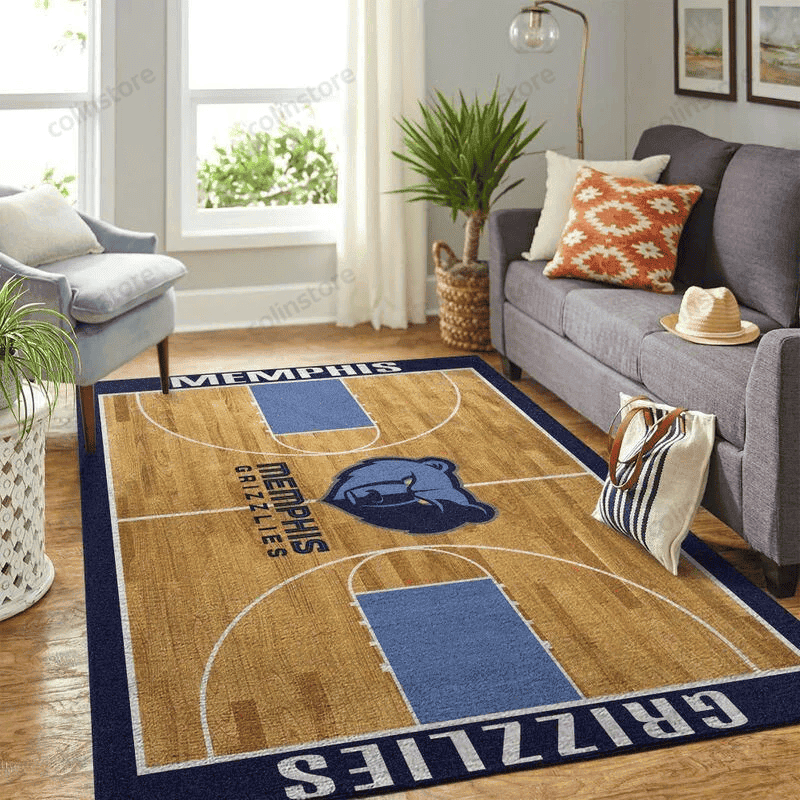 Memphis Grizzlies Team Logo Stadium 3D Rectangle Area Rug – Full Print Carpet For Living Room & Bedroom Home Decor