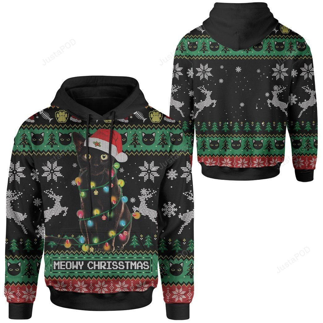 Meowy Cat Ugly Christmas  Ugly Christmas Sweater, Perfect Holiday Gift