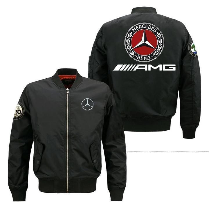 Mercedes Benz AMG Black Bomber Jacket | Automotive Jacket for Men & Women | Car Fan Gift
