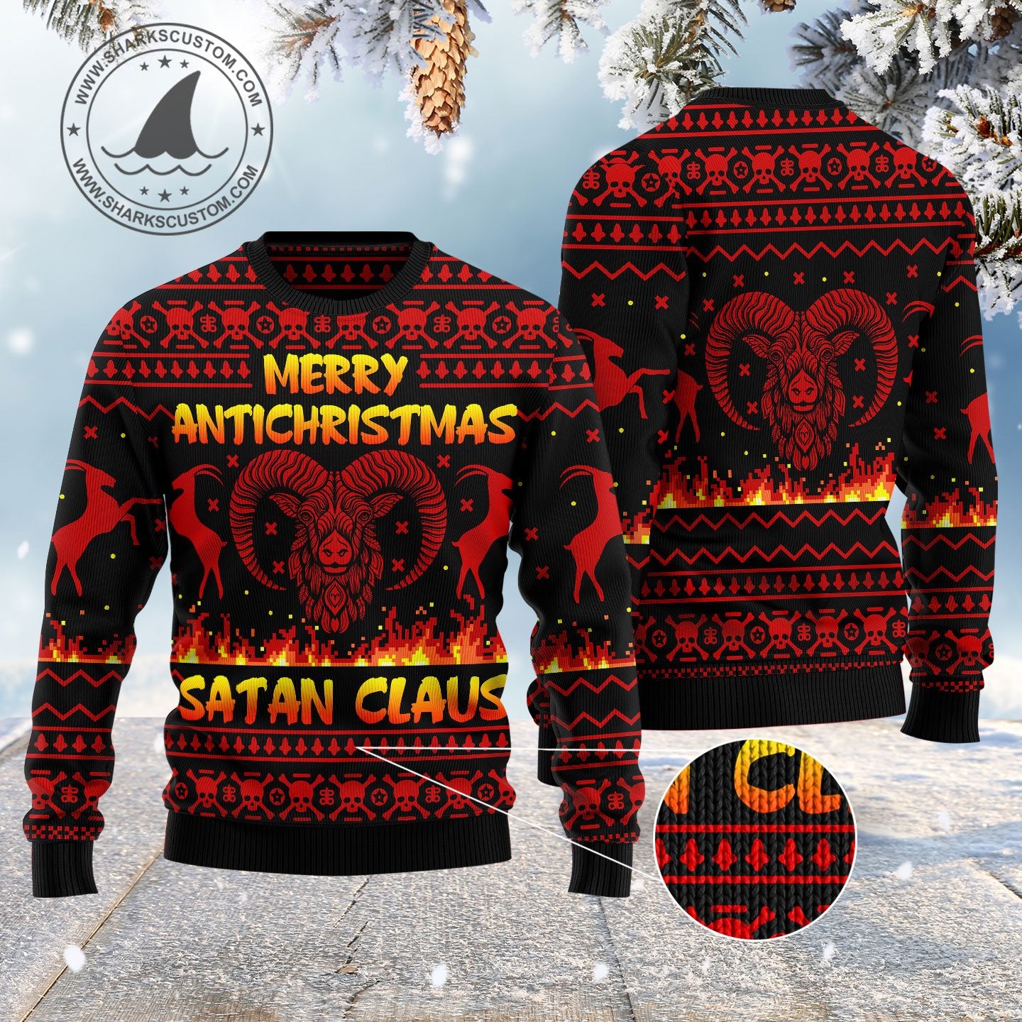 Merry Antichristmas Satan Claus Ugly Christmas Sweater