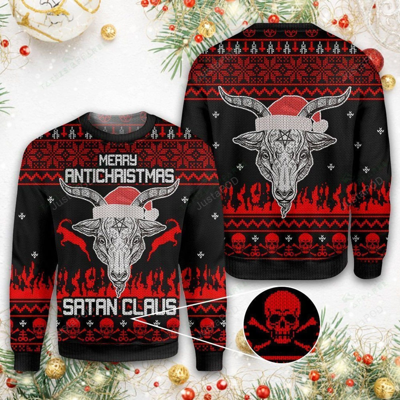 Merry Antichristmas Satan Claus Ugly Christmas Sweater,