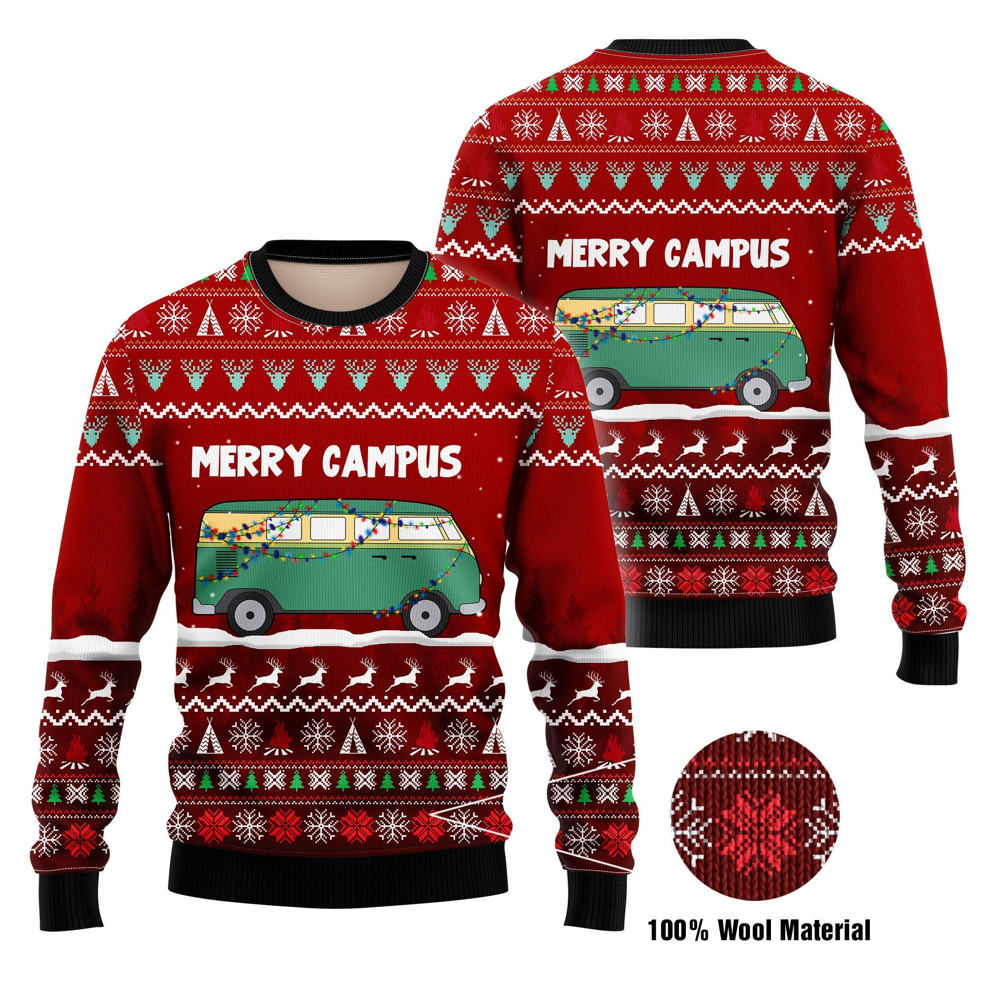 Merry Campus Ugly Christmas Sweater, Perfect Holiday Gift