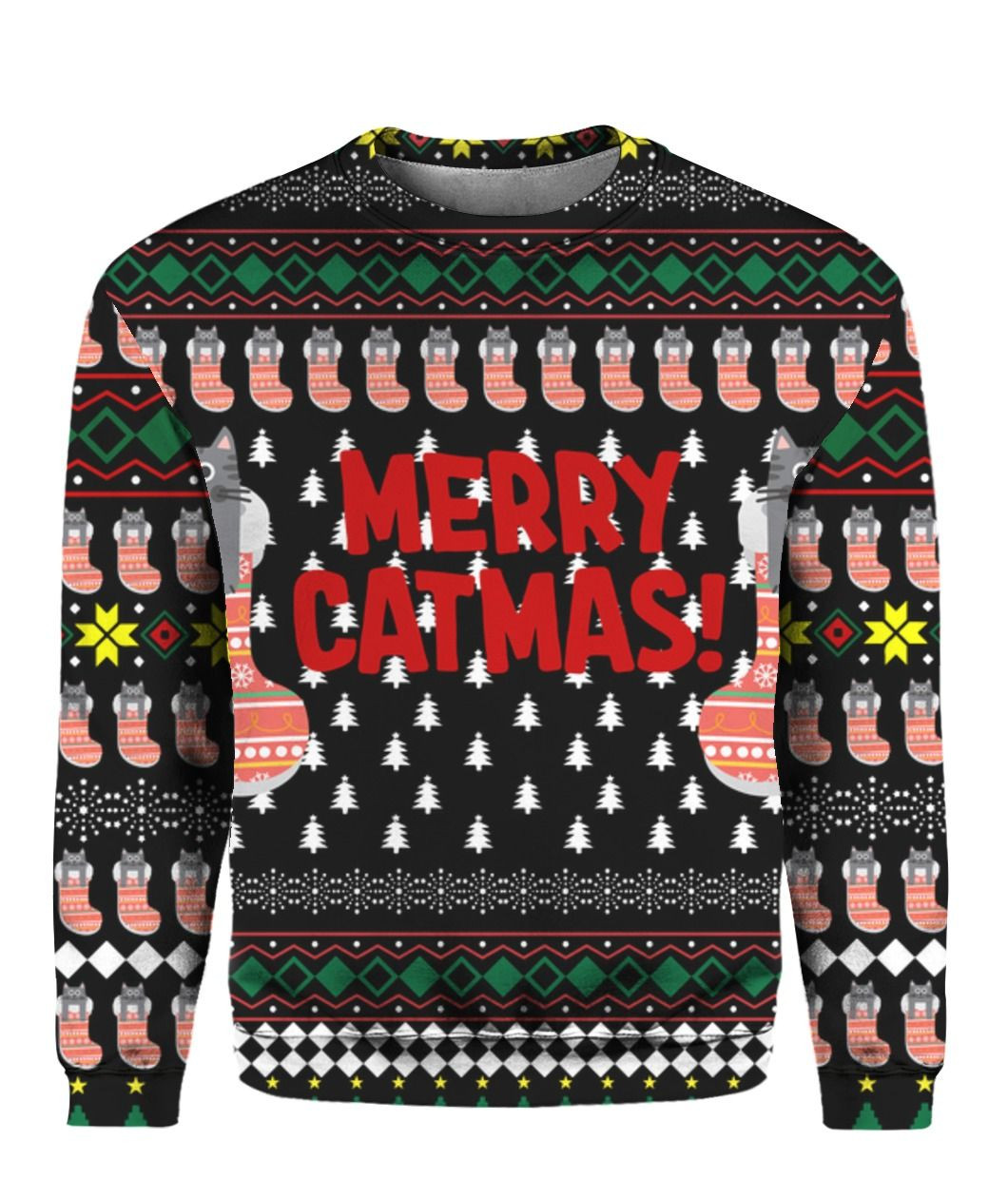 Merry Catmas Funny Ugly Christmas Sweater,