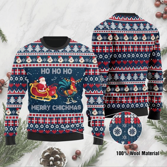 Merry Chickmas Ugly Christmas Sweater, Perfect Holiday Gift