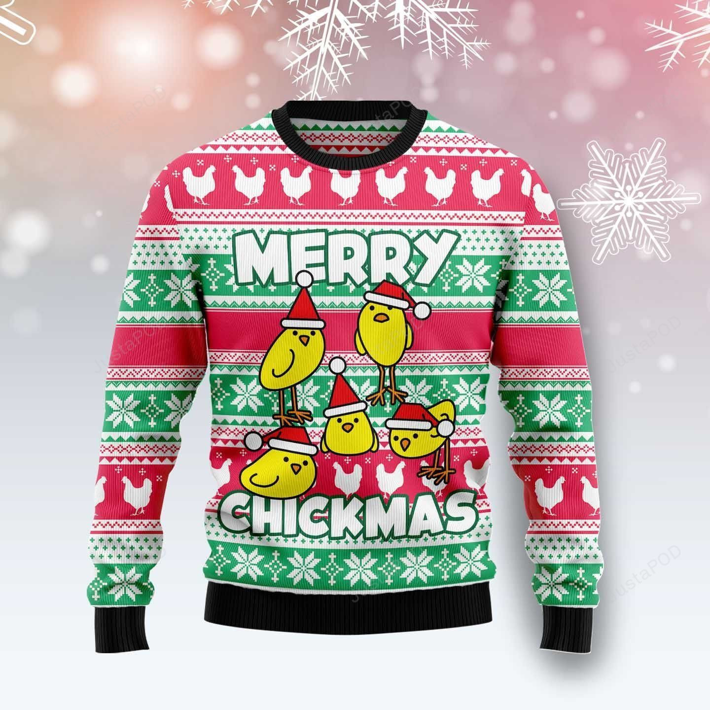 Merry Chickmas Ugly Christmas Sweater, Perfect Holiday Gift
